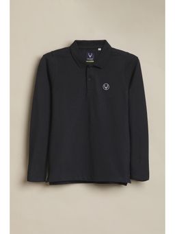 Allen Solly - Boys Navy Blue Solid Polo T-Shirt