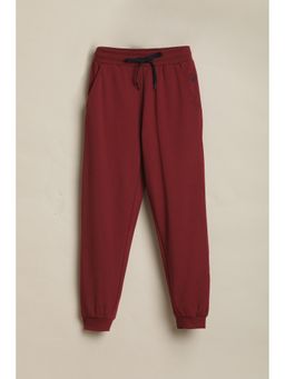 Allen Solly - Boys Maroon Solid Joggers