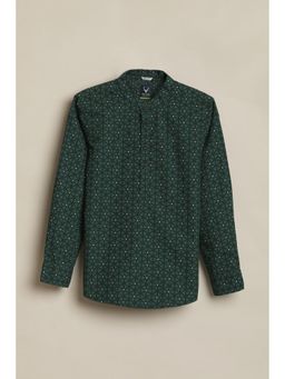 Allen Solly - Boys Green Print Casual Shirt