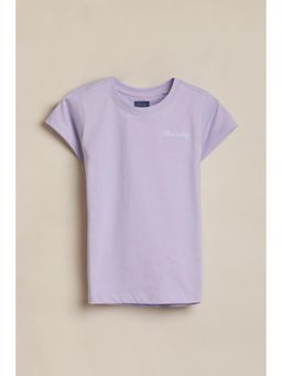 Allen Solly - Girls Purple Solid Casual T-Shirt
