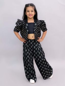 Lil Drama - Bollywood Tadka Black Stylish Jacket & Pant With Bustier