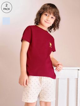 U.S. POLO ASSN. - Kids Boys Pure Cotton Regular Fit T-Shirt (Pack of 2)