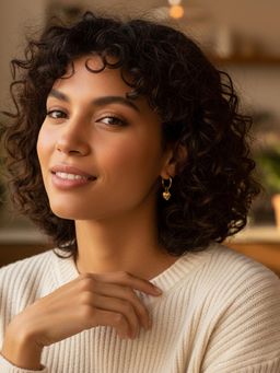 Yellow Chimes - Women Minimal Gleam Gold Plated Dangler Earrings