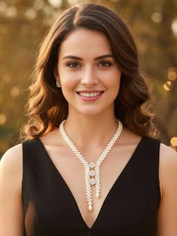 Karatcart - Women Gold-Plated Floral Kundan Pearl Beaded Necklace