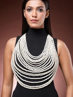 Karatcart - Women Gold Plated Pearl Body Chain
