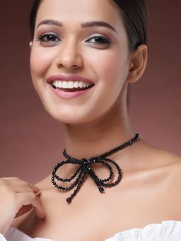 Karatcart - Women Black Crystal Choker