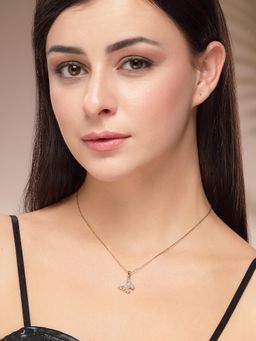 Karatcart - Women Delicate Gold-Plated Butterfly Pendant Necklace