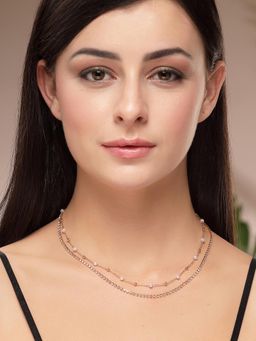 Karatcart - Women Double-Strand Pearls and Shimmering Gold Beads Necklace