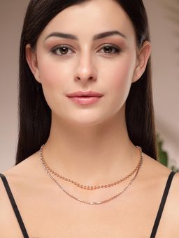 Karatcart - Women Elegant Gold Ball and Sparkling Crystal Chain Necklace