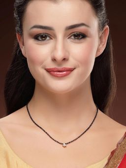 Karatcart - Women Sparkling Gold-Plated Butterfly Charm Mangalsutra