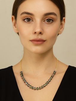 Karatcart - Women Sparkling Blue Crystal Chain Necklace