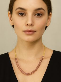 Karatcart - Women Sparkling Beige Crystal Chain Necklace