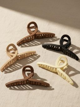 OOMPH - Women Multi-Color Hair Claw Clips (Pack of 5)