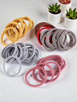 OOMPH - Women Multi-Color Fabric Elastic Hair Rubbers (Pack of 50)