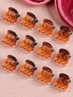 OOMPH - Women Brown Hair Claw Clips (Pack of 12)