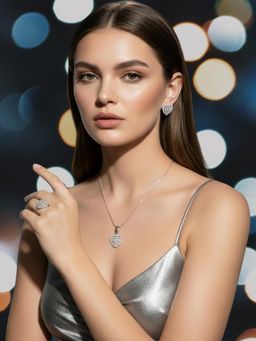 OOMPH - Women White Stone Cubic Zirconia Necklace Set