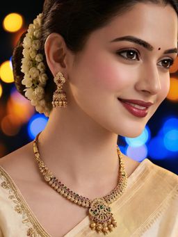 OOMPH - Women Multi-Color South Indian Theme Jewellery Set