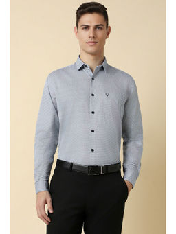 Allen Solly - Men Grey Slim Fit Print Full Sleeves Formal Shirt