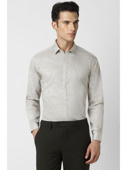 Van Heusen - Men Grey Slim Fit Print Full Sleeves Party Shirt