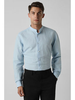 Van Heusen - Men Blue Check Full Sleeves Formal Shirt