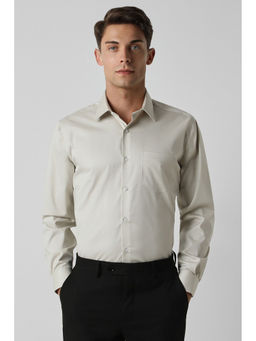 Van Heusen - Men Grey Regular Fit Solid Full Sleeves Formal Shirt