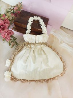 Soho Boho Studio - Off White Solid Fabric Potli