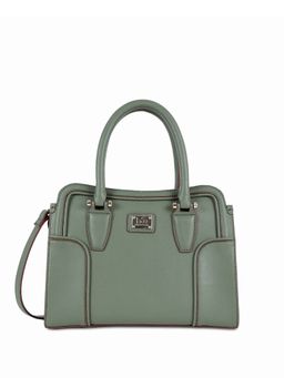 HIE - Olive Solid Synthetic Leather Hand Bag with Detachable Strap (Set of 2)