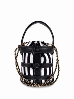 HIE - Black Stripes Synthetic Leather Slingbag