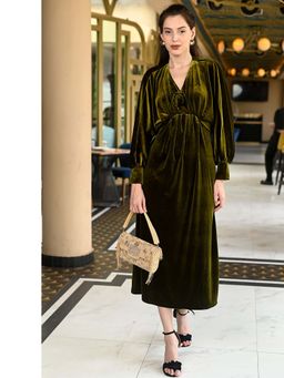 Odette - Gold Embellished Cotton Blend Handheld Bag