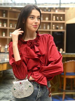 Odette - Silver Textured Metal Handheld Bag