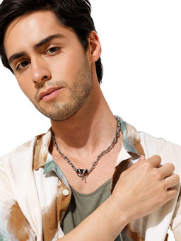 Salty Alpha - Men Rugged Black Modern Necklace