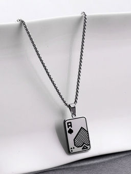 Salty Alpha - Men Silver Stylish Ace Necklace