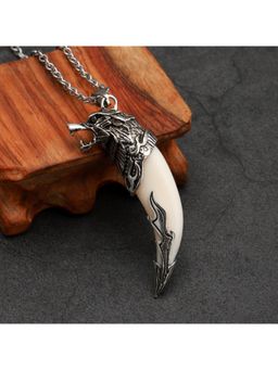 Salty Alpha - Men White Lion Teeth Locket Necklace