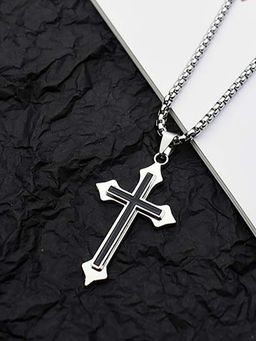 Salty Alpha - Men Black Crossway Pendant Necklace