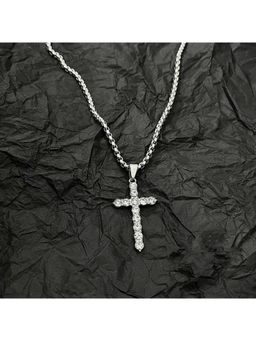 Salty Alpha - Men White Cross of Calvary Pendant Necklace