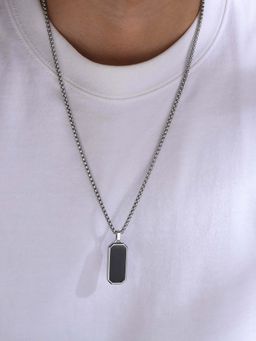 Salty Alpha - Men Black Cutting-Edge Reversible Chain Necklace