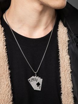 Salty Alpha - Men Pip Cards Stone Studded Necklace