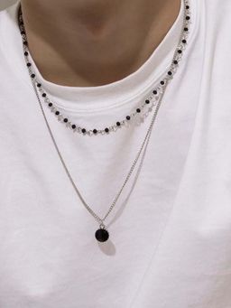 Salty Alpha - Men Black Knight Elegance Layered Necklace