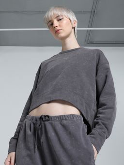 Puma - Dare To Relaxed Washed Womens Grey Crew Sweats