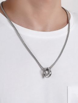Designs & You - Silver Plated Stainless Steel Anti Tarnish Pendant Necklace For Men