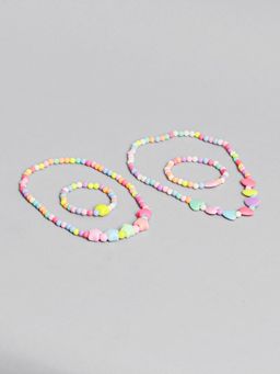 EL REGALO - Kids Girls Jewellery 2 Necklace and 2 Bracelet Combo Multi Color (Set of 4)