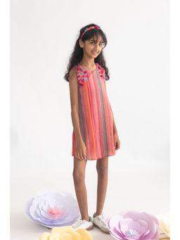 A Little Fable - Mini Petal Multi-Color Pop Dress