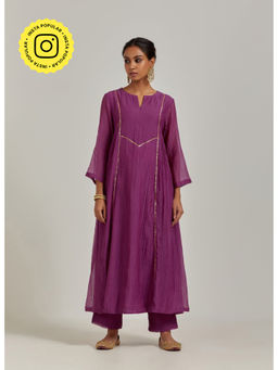 Ikshita Choudhary - Purple Kurta (Set of 2)