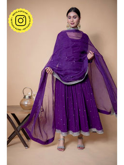 Ikshita Choudhary - Purple Kurta (Set of 2)