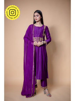Ikshita Choudhary - Purple Kurta (Set of 2)