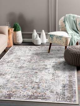 KALEEN - Distressed Carpet for Living Area Polyester Self Backing for Longevity Green