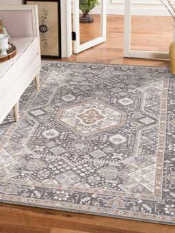 KALEEN - Traditional for Living Area Polyester Self Backing for Longevity Charcoal