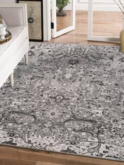 KALEEN - Traditional for Living Area Polyester Self Backing for Longevity Grey