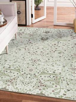 KALEEN - Traditional for Living Area Polyester Self Backing for Longevity Green