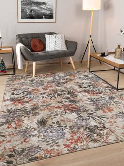 KALEEN - Floral for Living Area Polyester Self Backing for Longevity Multi-Color
